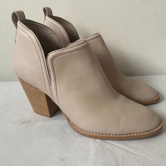 Jeffrey‎ Campbell Rosalee Block Heel Ankle Booties Ivory Leather Womens 10 - Picture 2 of 11